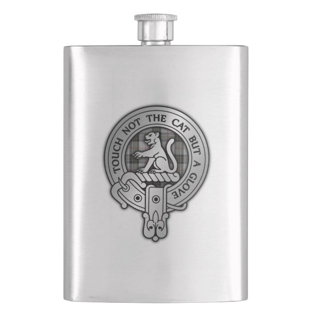 Klan MacPherson Vapensköld & Tartan Fickplunta (Framsidan)