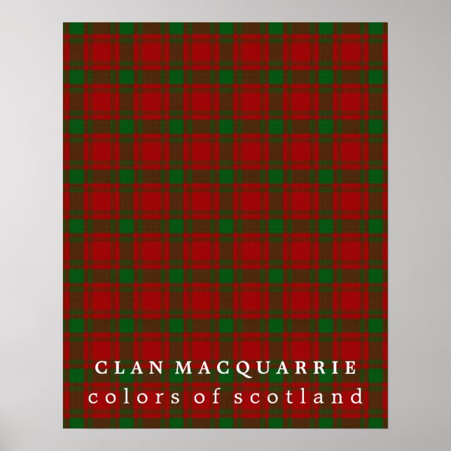 Klan MacQuarrie Färg of Scotland Tartan Poster (Framsidan)