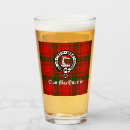 Klan MacQuarrie Tartan och Vapensköld Glaskopp