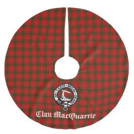 Klan MacQuarrie Tartan och Vapensköld Julgransmatta Borstad Polyester