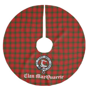 Klan MacQuarrie Tartan och Vapensköld Julgransmatta Borstad Polyester