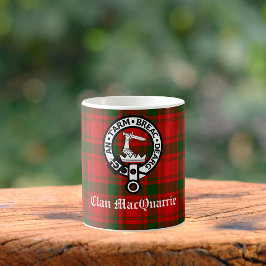 Klan MacQuarrie Tartan och Vapensköld Kaffemugg
