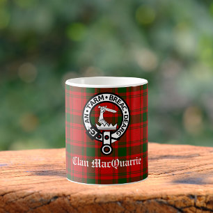Klan MacQuarrie Tartan och Vapensköld Kaffemugg