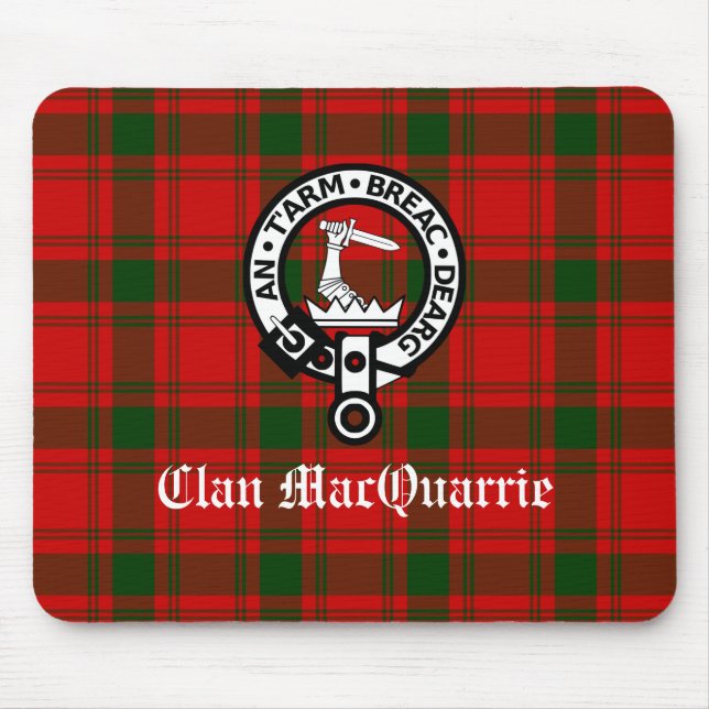 Klan MacQuarrie Tartan och Vapensköld Musmatta (Framsidan)