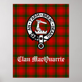 Klan MacQuarrie Tartan och Vapensköld Poster