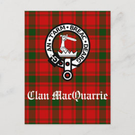 Klan MacQuarrie Tartan och Vapensköld Vykort