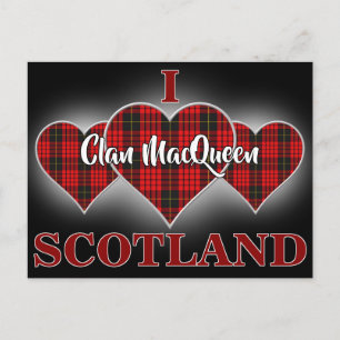 Klan MacQueen I Kärlek Scotland Tartan Heart Vykort