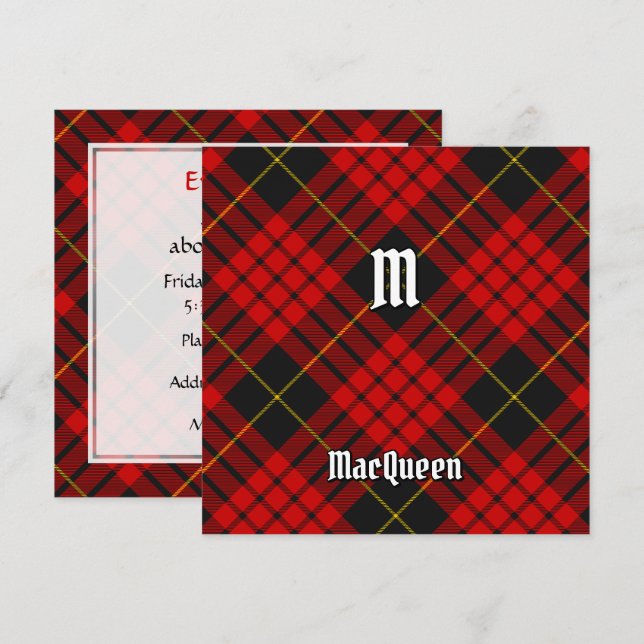 Klan MacQueen Tartan Inbjudningar (Fram/baksida)