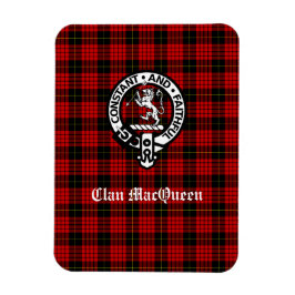 Klan MacQueen Vapensköld Badge & Tartan Magnet