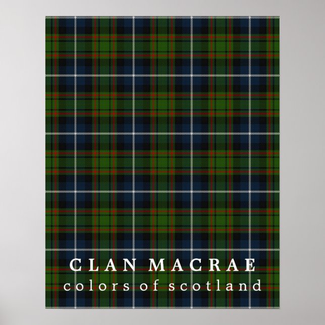 Klan MacRae Färg av Scotland Tartan Poster (Framsidan)