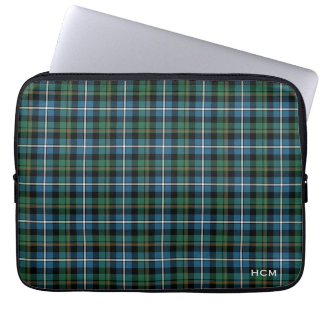Klan MacRae Hunting Tartan Scottish Play Monogram Laptop Sleeve (Framsidan)