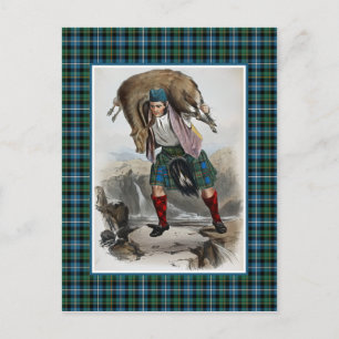 Klan MacRae Vintage Illustration Tartan Ram Vykort