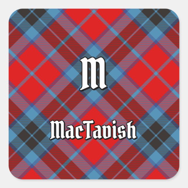 Klan MacTavish Tartan Fyrkantigt Klistermärke (Framsida)