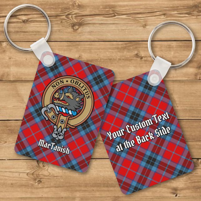 Klan MacTavish-Vapensköld över Tartan Keychain Nyckelring (Skapare uppladdad)