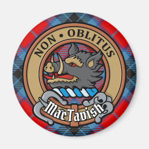 Klan MacTavish-Vapensköld över Tartan Magnet