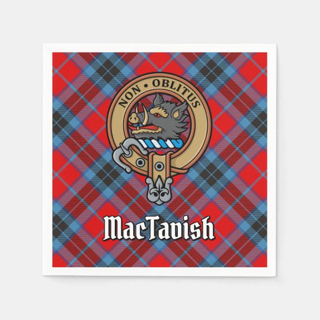 Klan MacTavish-Vapensköld över Tartan Pappersservett (Framsidan)
