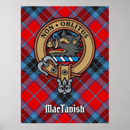 Klan MacTavish-Vapensköld över Tartan Poster