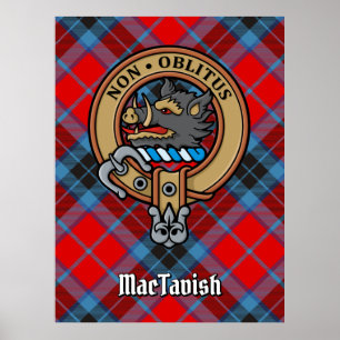Klan MacTavish-Vapensköld över Tartan Poster