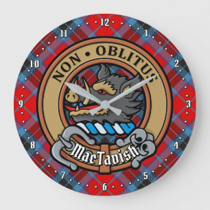 Klan MacTavish-Vapensköld över Tartan Stor Klocka