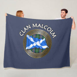 Klan Malcolm Tartan Knot & Flagga Fleecefilt