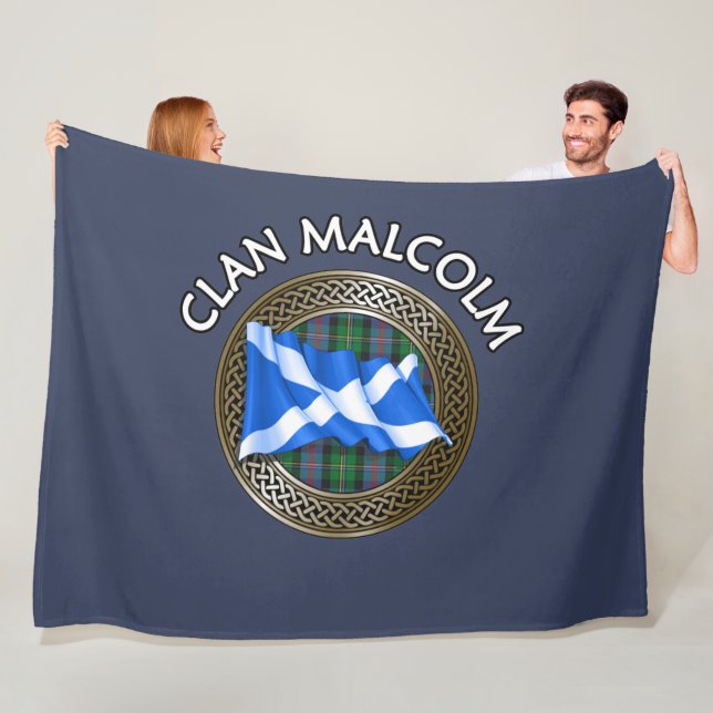 Klan Malcolm Tartan Knot & Flagga Fleecefilt (På plats)