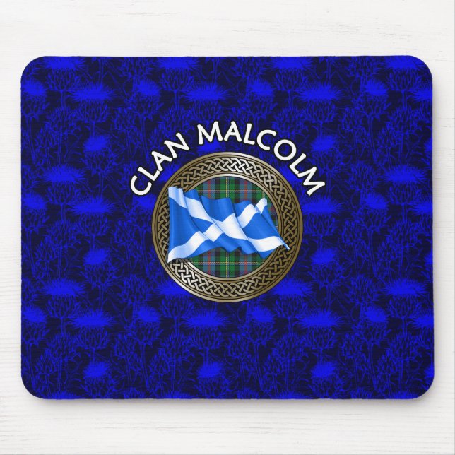 Klan Malcolm Tartan Knot & Flagga Musmatta (Framsidan)