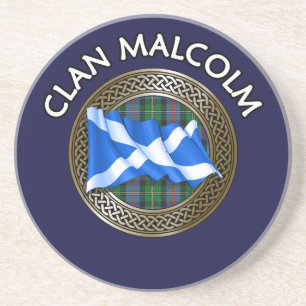 Klan Malcolm Tartan Knot & Flagga Underlägg