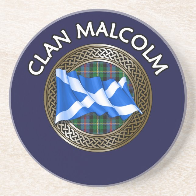 Klan Malcolm Tartan Knot & Flagga Underlägg (Framsidan)