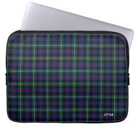 Klan Malcolm Tartan Mörk blått Play Monogram Laptop Sleeve