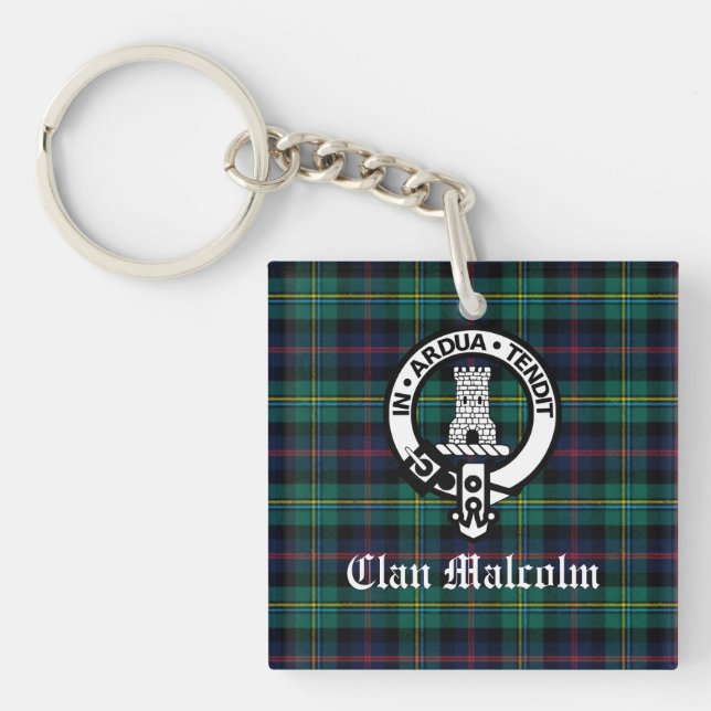 Klan Malcolm Vapensköld Badge och Tartan (Framsidan)