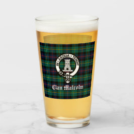 Klan Malcolm Vapensköld Badge och Tartan Glaskopp
