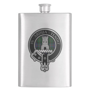Klan Malcolm Vapensköld & Tartan Flask Fickplunta