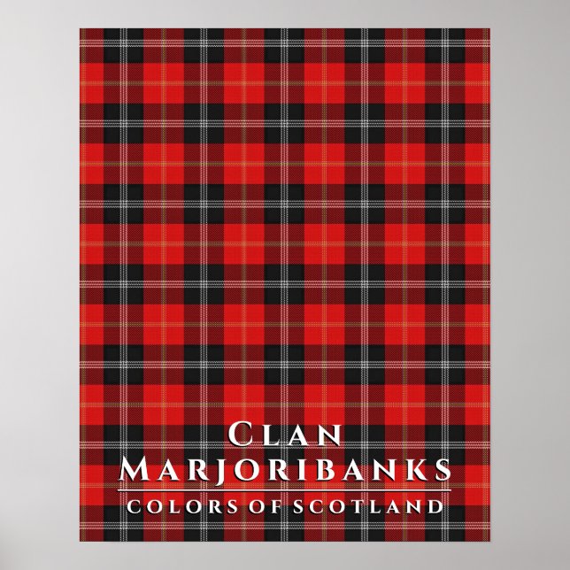 Klan Marjoribanks Färg of Scotland 2 Tartan Poster (Framsidan)
