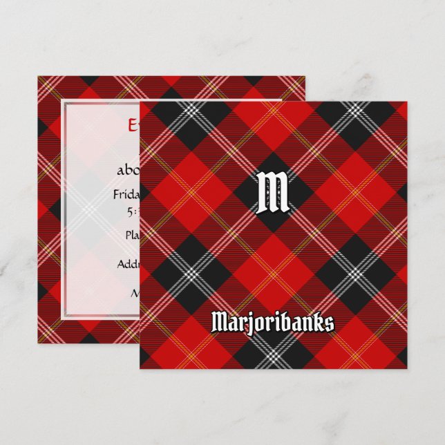 Klan Marjoribanks Tartan Inbjudningar (Fram/baksida)