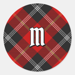 Klan Marjoribanks Tartan Runt Klistermärke