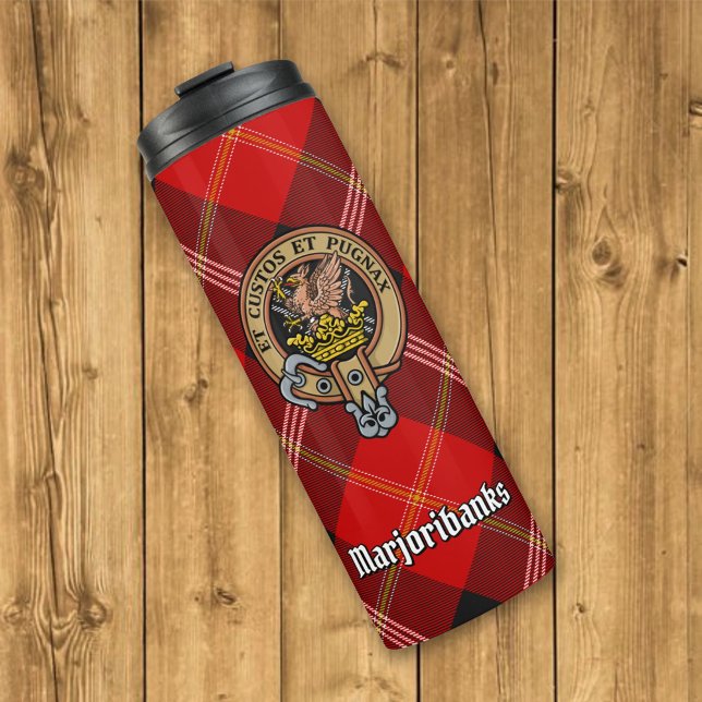 Klan Marjoribanks Vapensköld över Tartan (Skapare uppladdad)