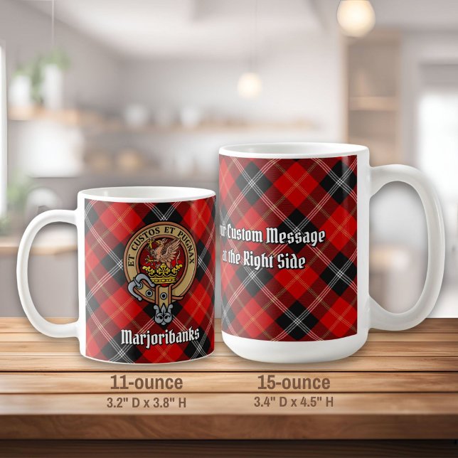 Klan Marjoribanks Vapensköld över Tartan Kaffemugg (Skapare uppladdad)