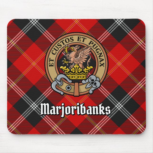 Klan Marjoribanks Vapensköld över Tartan Musmatta (Framsidan)