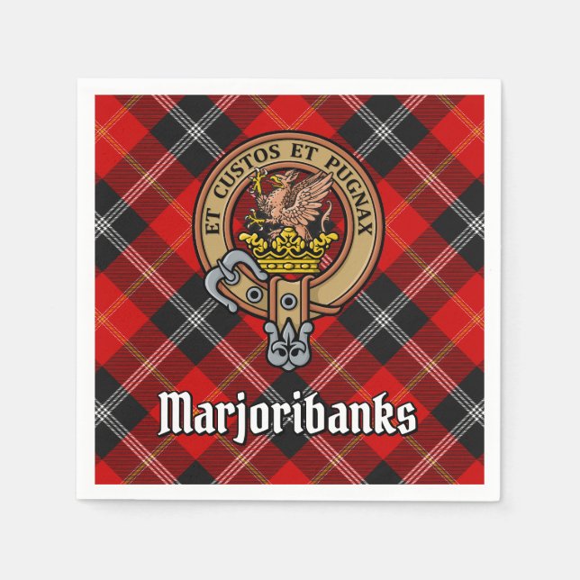 Klan Marjoribanks Vapensköld över Tartan Pappersservett (Framsidan)