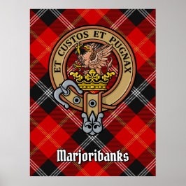 Klan Marjoribanks Vapensköld över Tartan Poster