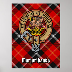 Klan Marjoribanks Vapensköld över Tartan Poster
