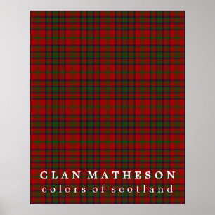 Klan Matheson Färg of Scotland Tartan Poster