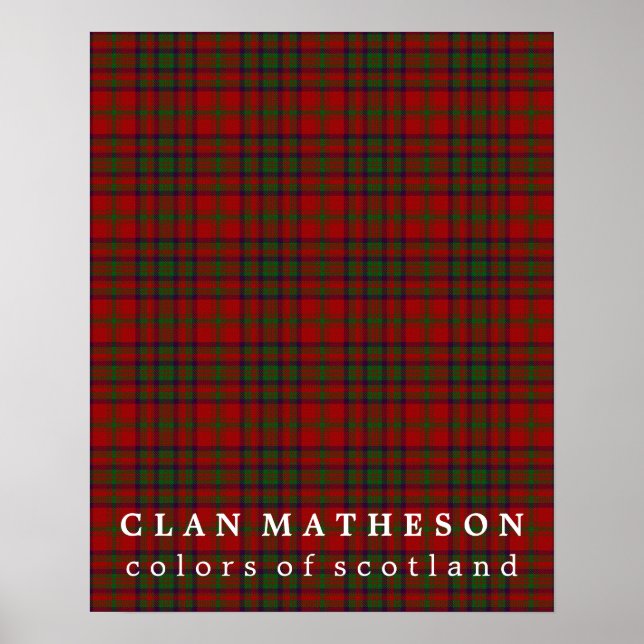 Klan Matheson Färg of Scotland Tartan Poster (Framsidan)