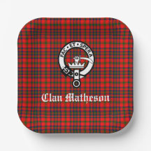 Klan Matheson Vapensköld Badge och Tartan