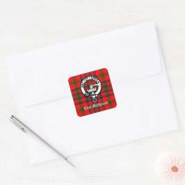 Klan Matheson Vapensköld Badge och Tartan Fyrkantigt Klistermärke