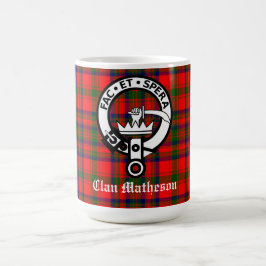 Klan Matheson Vapensköld Badge och Tartan Kaffemugg