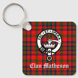 Klan Matheson Vapensköld Badge och Tartan Nyckelring