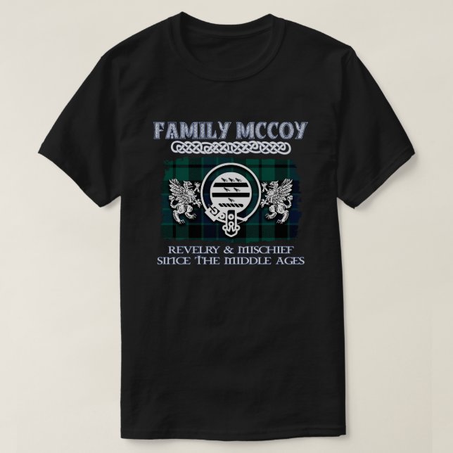 Klan McCoy vapensköld Scottish klans Scottish Surn T Shirt (Design framsida)
