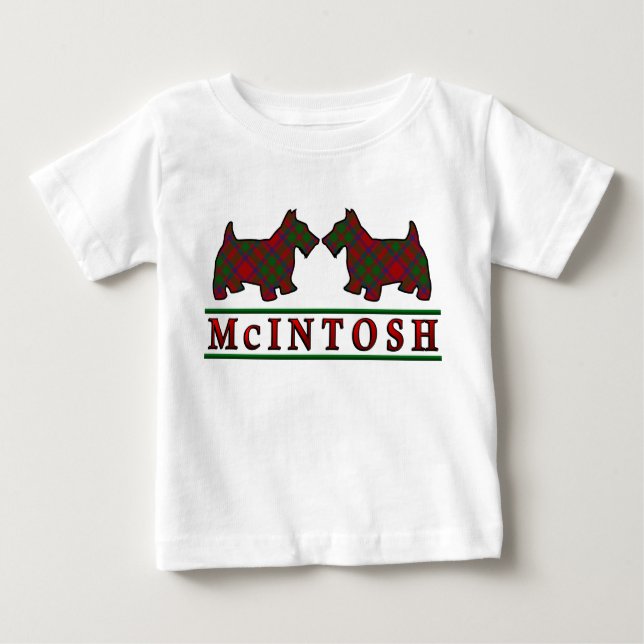 Klan McIntosh Scottie Hundar Scottish Klan Tartan T Shirt (Framsida)