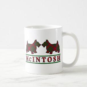 Klan McIntosh Tartan Scottish Scottie Hundar Kaffemugg
